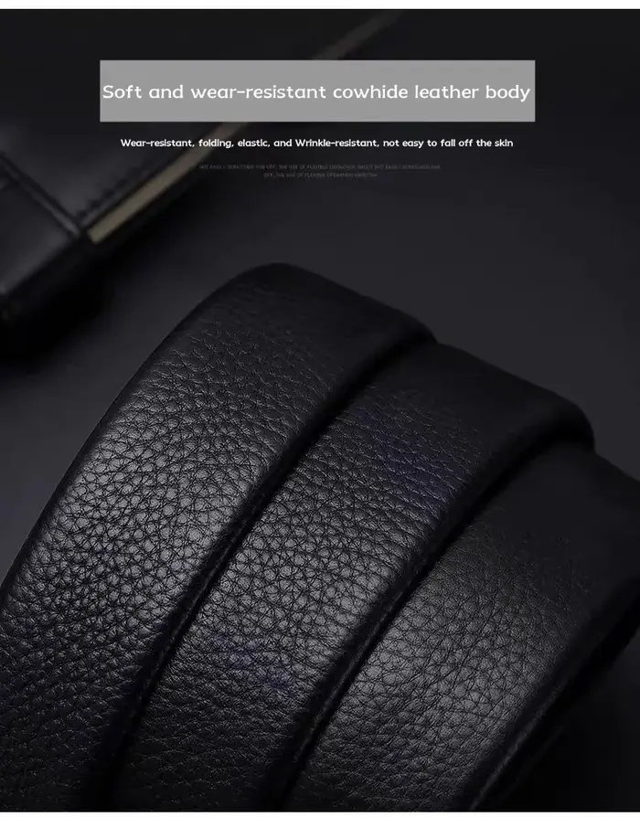 Ceinture en cuir de vache, ceinture en cuir pour hommes, boucle automatique, couche supérieure pour 