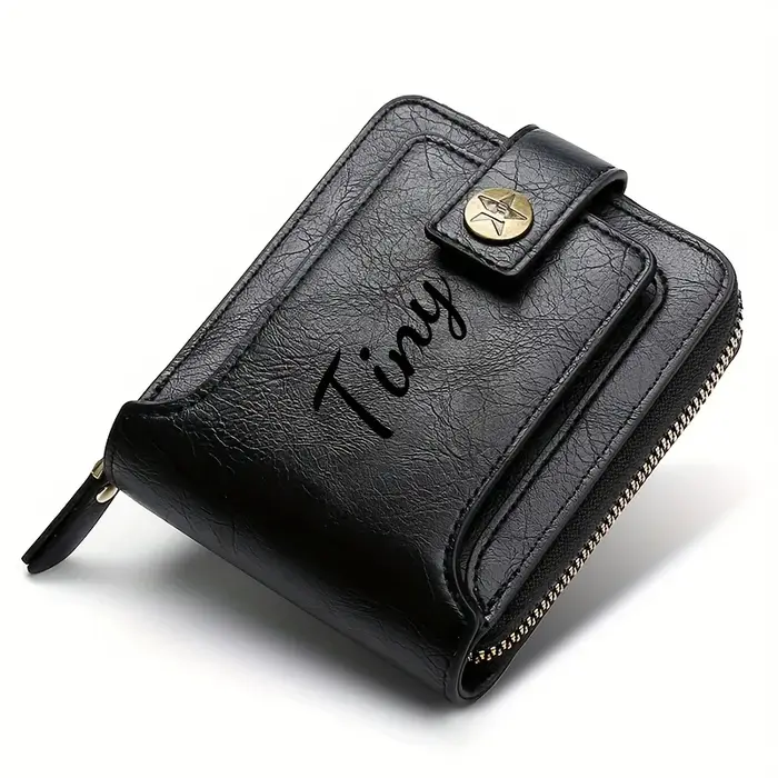 Portefeuille pour hommes avec nom personnalisé, cadeau élégant en Faux cuir marron gravé, porte-cart