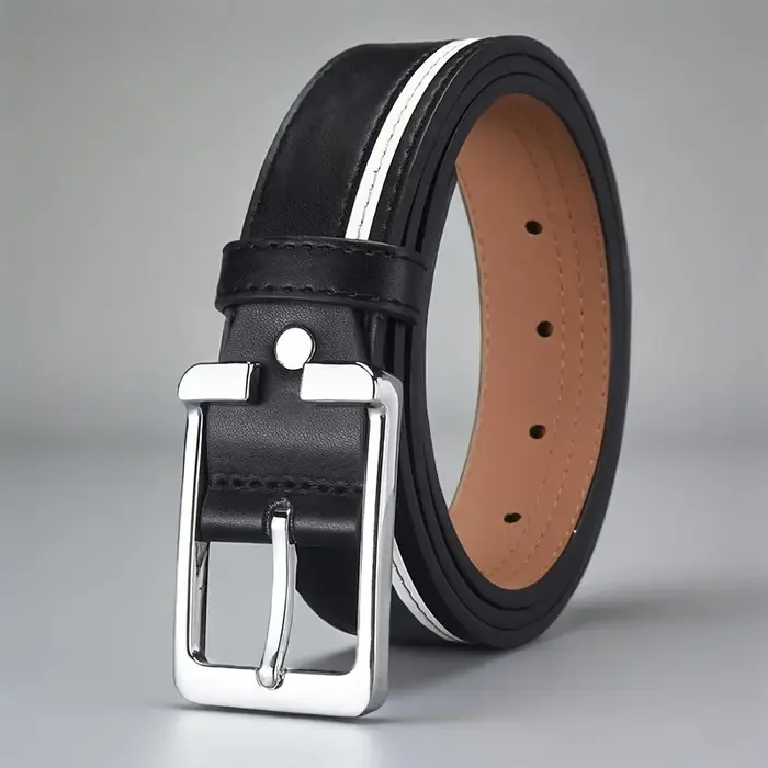 Ceinture élégante et polyvalente, disponible en blanc/bleu/noir. Cadeau idéal pour la famille et les