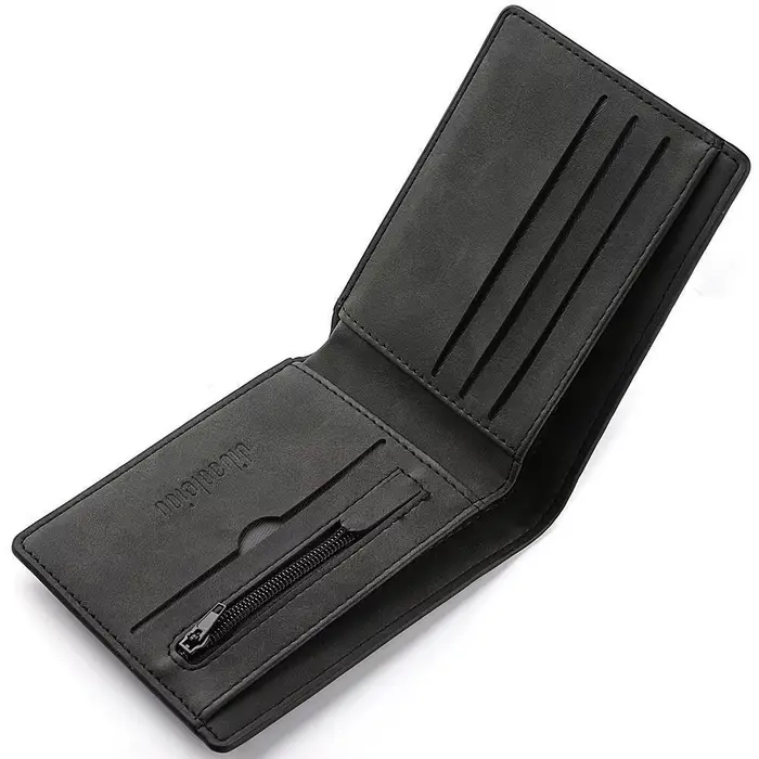 Portefeuille pliable en cuir PU pour homme