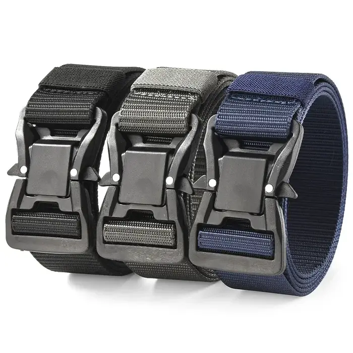 Big Plus grande taille longue 125 140 160 180cm ceinture pour hommes toile multi-fonctionnelle tactique à dégagement rapide ceintures à boucle en alliage magnétique