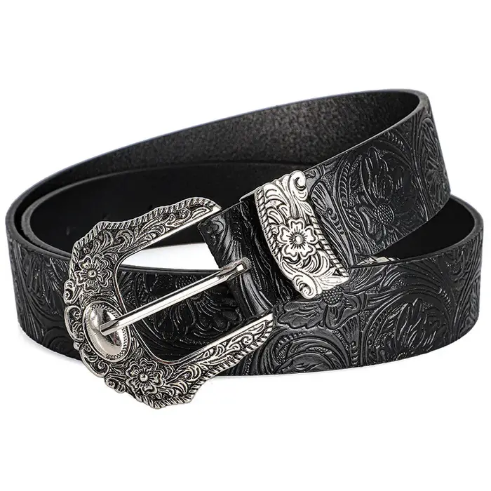 Ceinture rétro pour hommes et femmes, style bohème - avec boucle en strass, accessoire de mode street punk rock hip hop