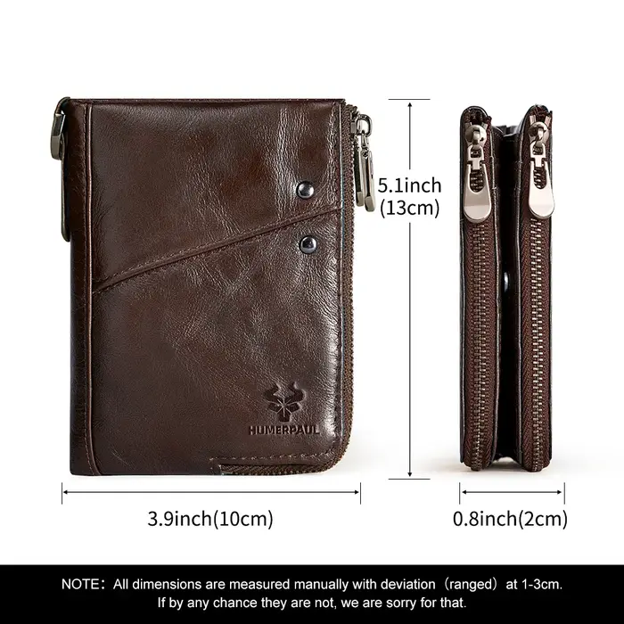 HUMERPAUL classique portefeuille pour hommes femmes en cuir véritable multi fente cartes de crédit étui sac à main antivol mâle chaîne Portomonee