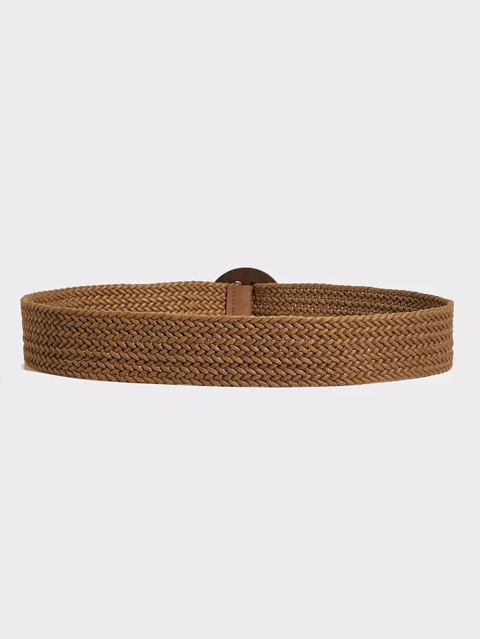 Ceinture tressée en corde cirée marron pour femme