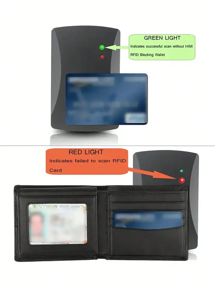 Portefeuille élégant à deux volets en cuir de vache pour hommes - Blocage RFID et 2 fenêtres d'identification - Noir
