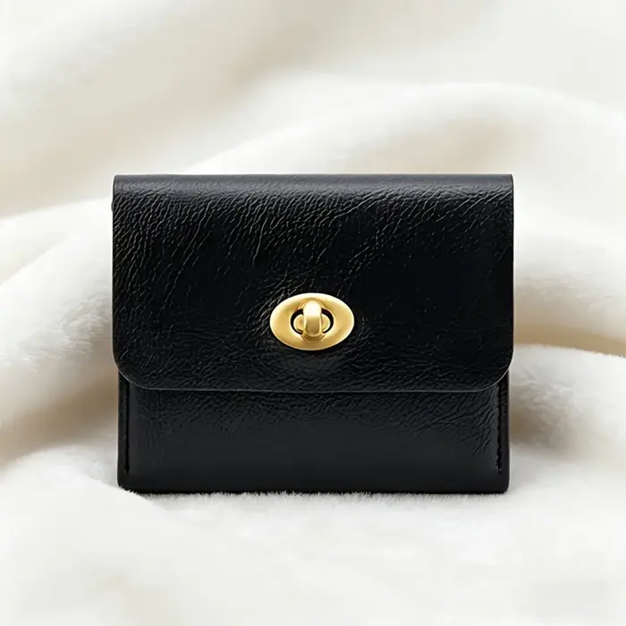 Porte-cartes et porte-monnaie mini rétro en cuir PU WERLLANDS avec fermoir rotatif multicolore