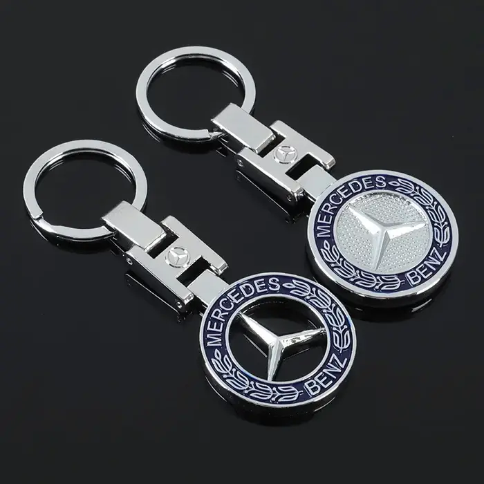 Porte-clés de voiture en métal avec boucle en H