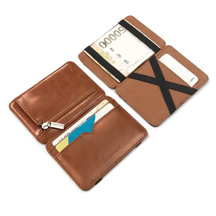 Petit portefeuille magique en cuir pour hommes