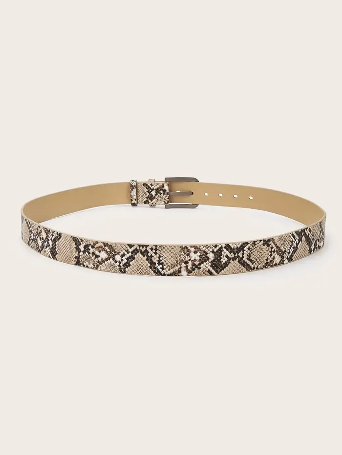 Ceinture décontractée de style occidental imprimé serpent pour hommes
