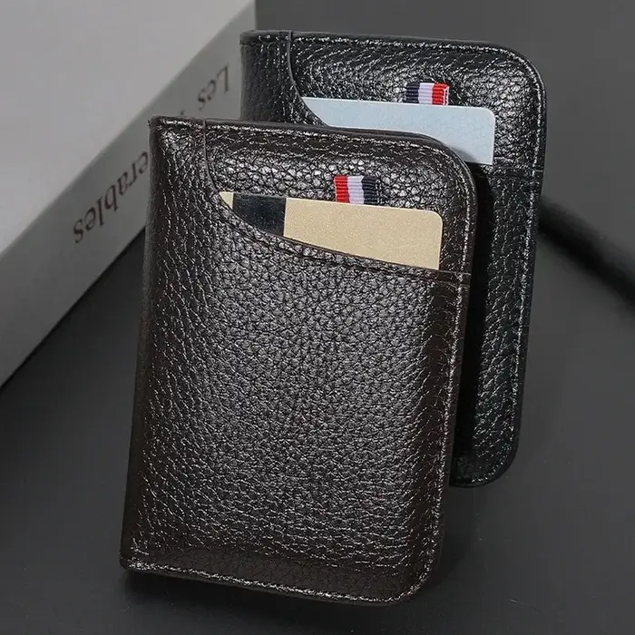 Portefeuille en cuir PU souple super fin pour hommes