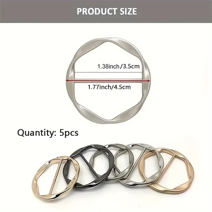 5 pièces/ensemble chemise polyvalente anneau boucle de ceinture ceinture et écharpe ajusteur ceintur
