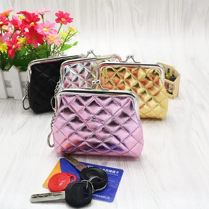 Porte-monnaie en cuir PU à impression géométrique pour femmes