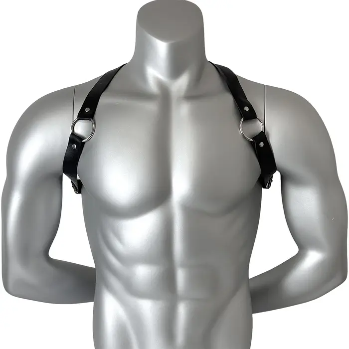 Ceinture pour homme en cuir PU, harnais réglable pour la poitrine, ceinture de corps style punk goth