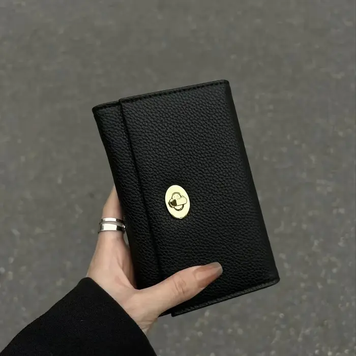 Portefeuille noir exquis pour femmes
