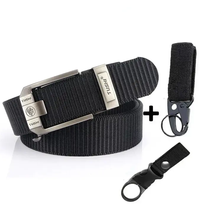 Ceintures en toile à boucle automatique en métal de luxe pour hommes