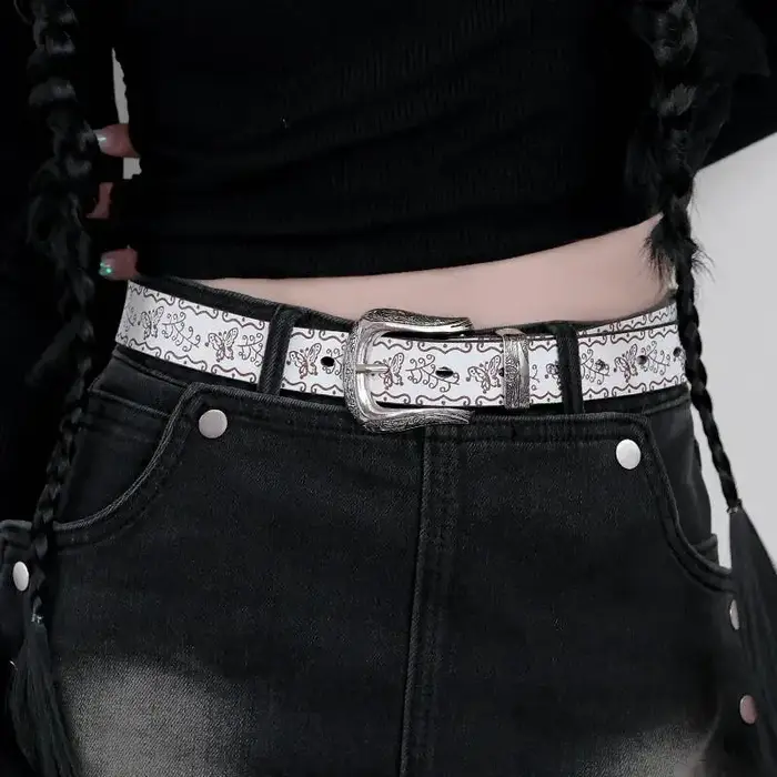Ceinture de style américain rétro marron pour femmes