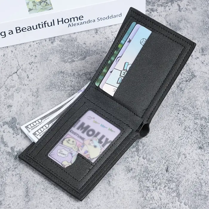 Portefeuille court à carreaux pour hommes