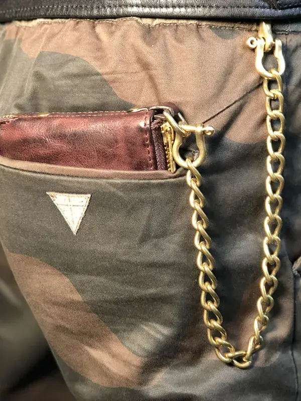 Portefeuille à chaîne en cuir de vache pour hommes
