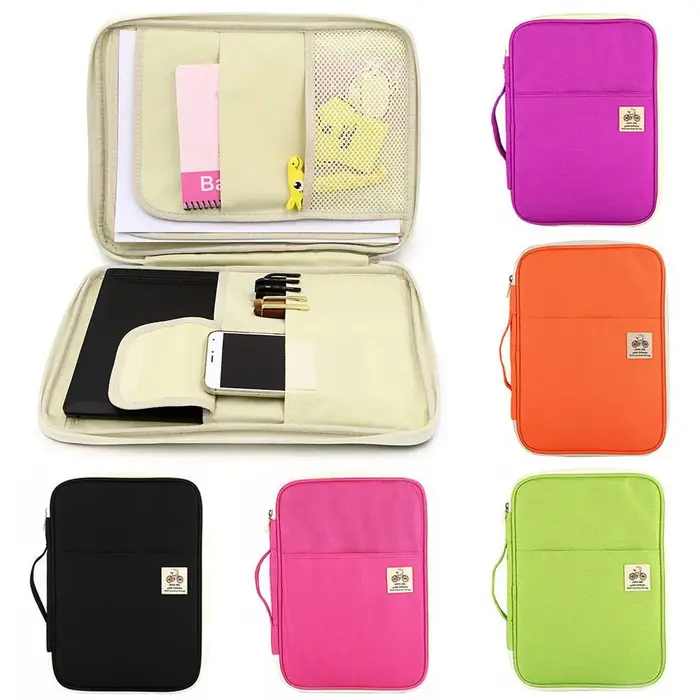 Portefeuille de voyage portable avec dossier de conférence, dossier multifonction zippé, sac à documents GT, A4