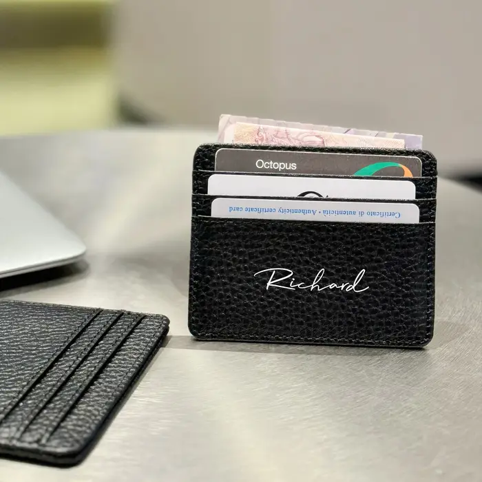 Portefeuille noir personnalisable avec nom