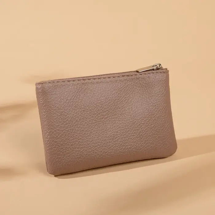 Porte-monnaie en cuir PU pour femmes, motif Litchi rétro, pochette à fermeture éclair, Mini porte-monnaie unisexe solide, portefeuilles porte-cartes, sac de rangement