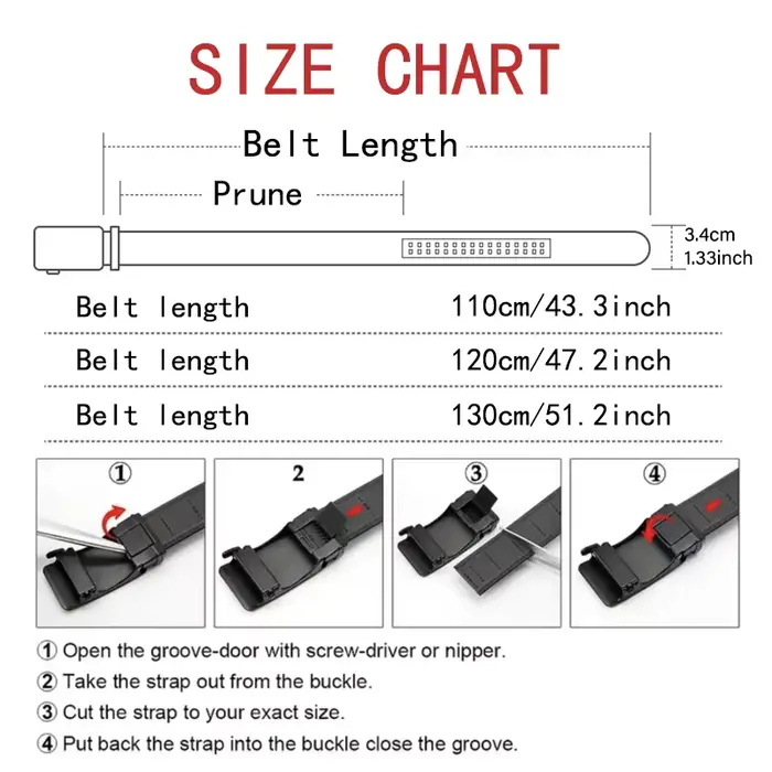 Ceinture trempée automatique pour homme