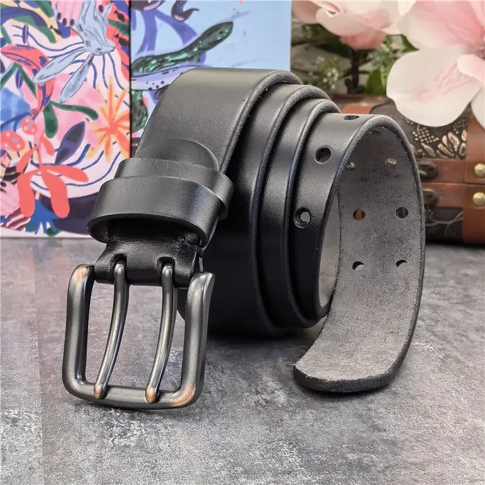 Ceinture en cuir véritable à Double ardillon pour homme, accessoire de Cowboy occidental, avec boucl