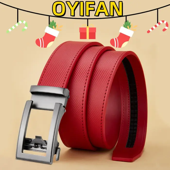 Ceinture automatique en cuir véritable pour hommes