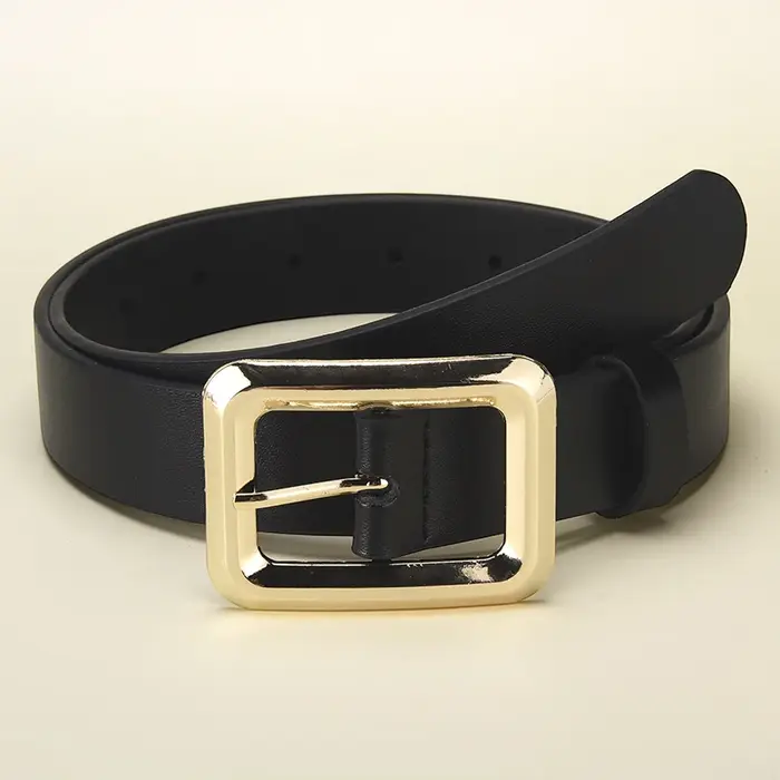 Ceinture à boucle ardillon carrée pour femmes, avec robe, pantalon décontracté, rétro, tendance, cadeaux de fête d'anniversaire pour femmes