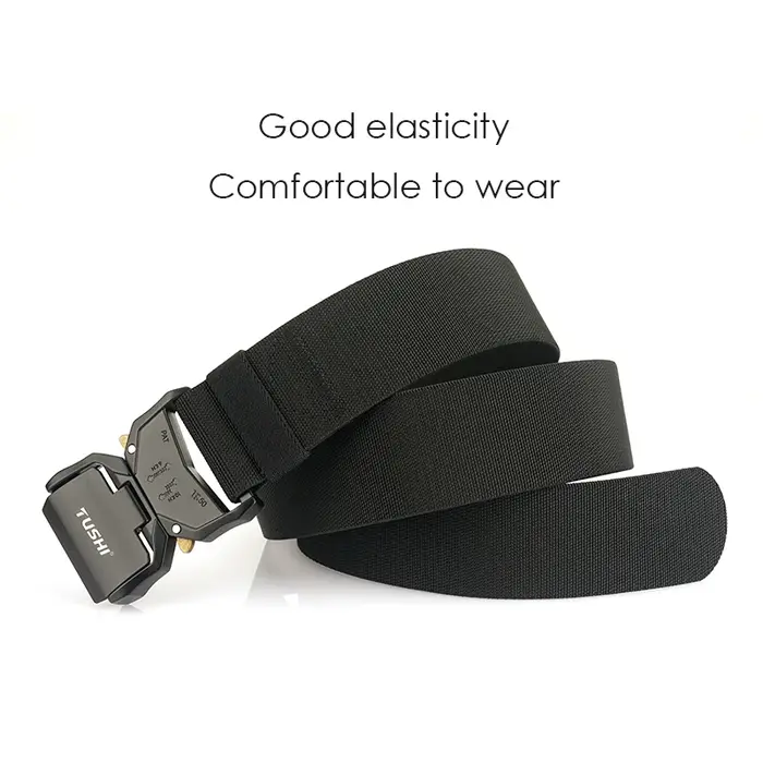 KOLBER 2024 5cm Ceinture Élastique pour Hommes Boucle En Aluminium Dégagement Rapide Extérieur Casual Large
