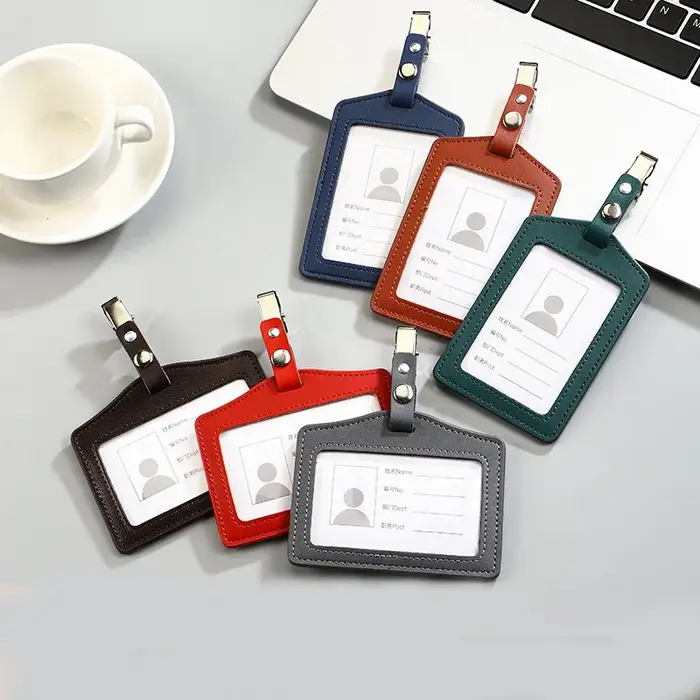 Porte-carte de crédit en cuir véritable