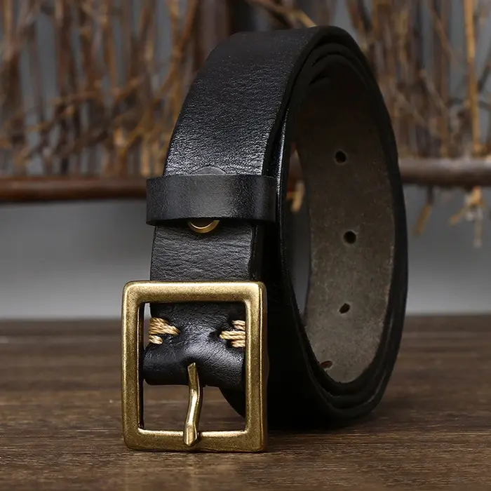 Ceinture de jean en cuir véritable pour femmes