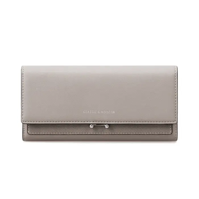 Portefeuille long en cuir PU pour femme, pochette enveloppe classique tendance, grande capacité, por
