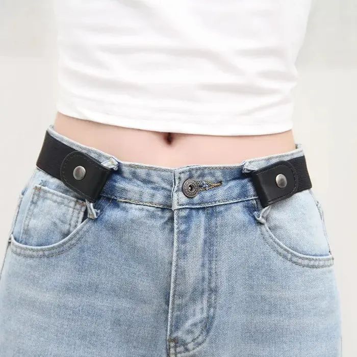 Ceinture élastique invisible sans couture pour hommes et femmes, ceinture de jeans unisexe, longueur