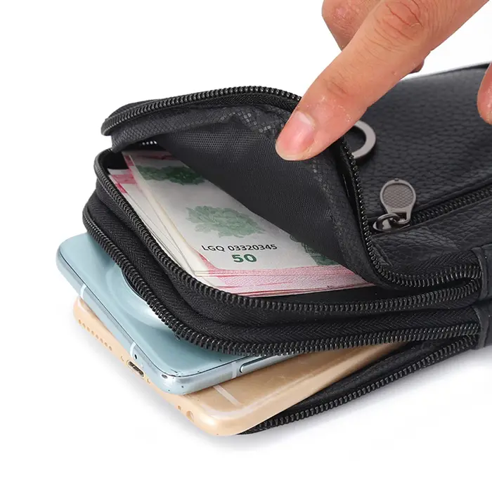 Sac de taille en cuir PU pour hommes