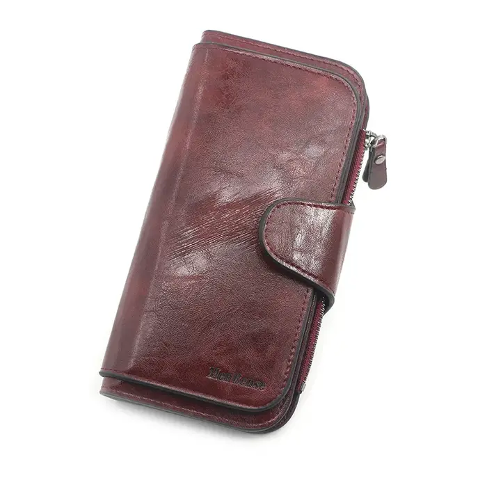 Mode portefeuille femme longue pochette en cuir PU sac à main grande capacité porte-carte fermeture 