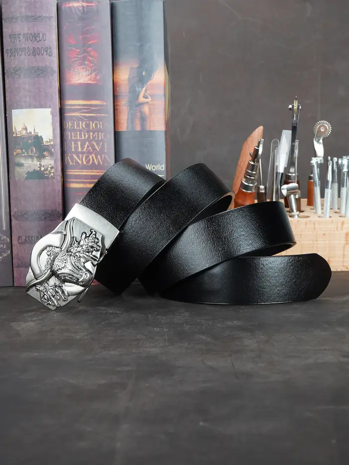 Ceintures pour hommes - Style vintage - Ceinture à cliquet en cuir de vachette de deuxième couche - 