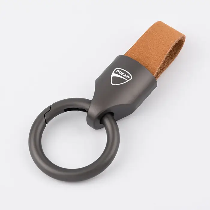 Porte-clés de luxe en cuir/métal pour hommes et femmes