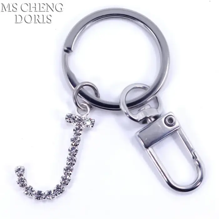 Porte-clés pendentif lettre cristal strass Alphabet