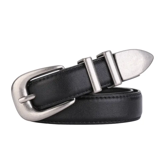 Ceinture en cuir véritable pour femmes et filles, corset punk, ceinture noire, haute qualité, design