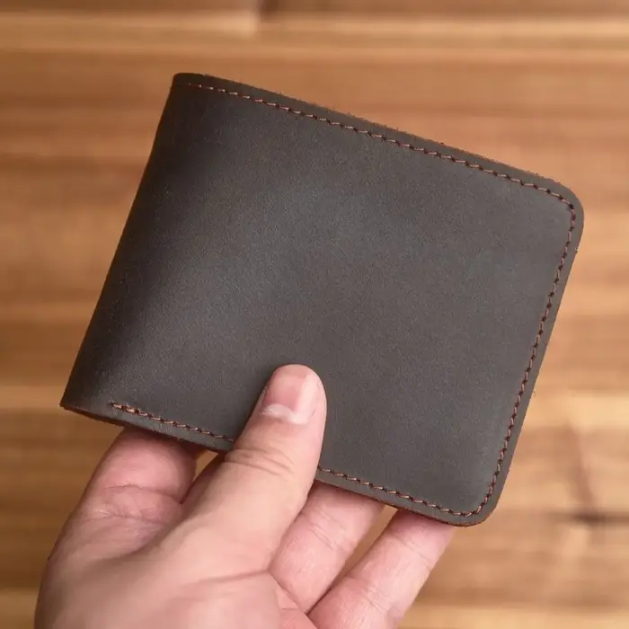 Portefeuille court ZRCX avec poche à monnaie, en cuir véritable