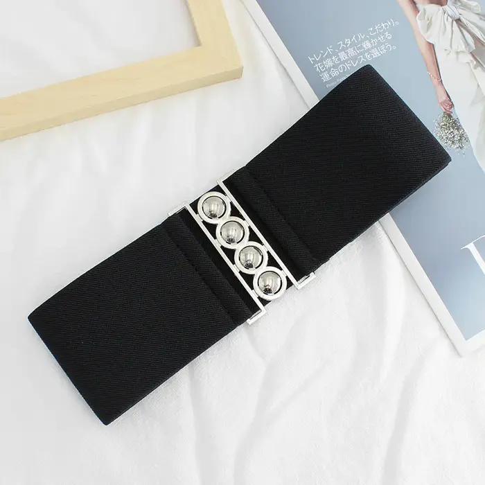 Ceinture large élastique pour femme, ceinture rétro tendance, décoration simple pour les jeunes, env