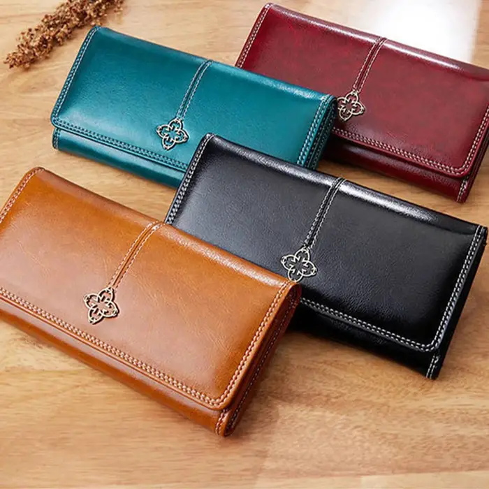 Portefeuille en cuir de luxe pour femme