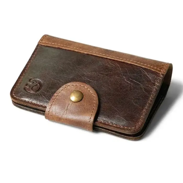 Porte-cartes en cuir véritable pour hommes