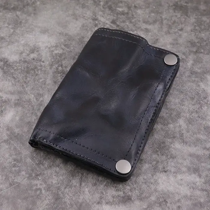 Portefeuille en cuir déformable pour homme, 100% cuir de vachette, porte-monnaie vertical, pinces à 