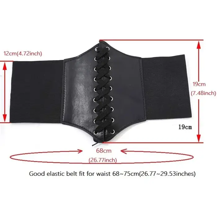 Ceinture large rétro pour femme avec élastique