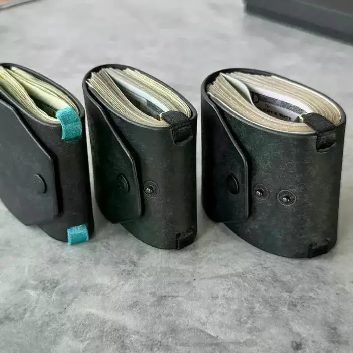 Portefeuille en cuir PU / Porte-monnaie — Porte-billets à accès rapide — Clip organisateur
