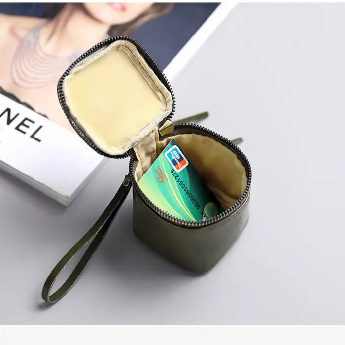 Petit porte-monnaie carré en cuir PU pour femme