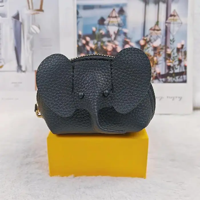 Porte-monnaie éléphant mignon en cuir PU pour femme