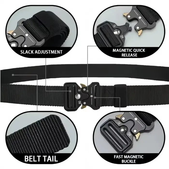 Ceinture décontractée pour hommes avec boucle en plastique réglable